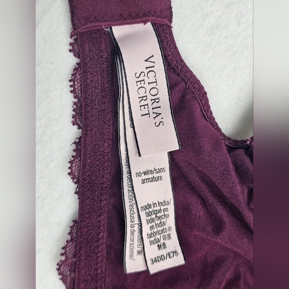 Victoria's Secret Burgundy Lace Trim Push Up Bra Adjustable Straps - Picture 5 of 6